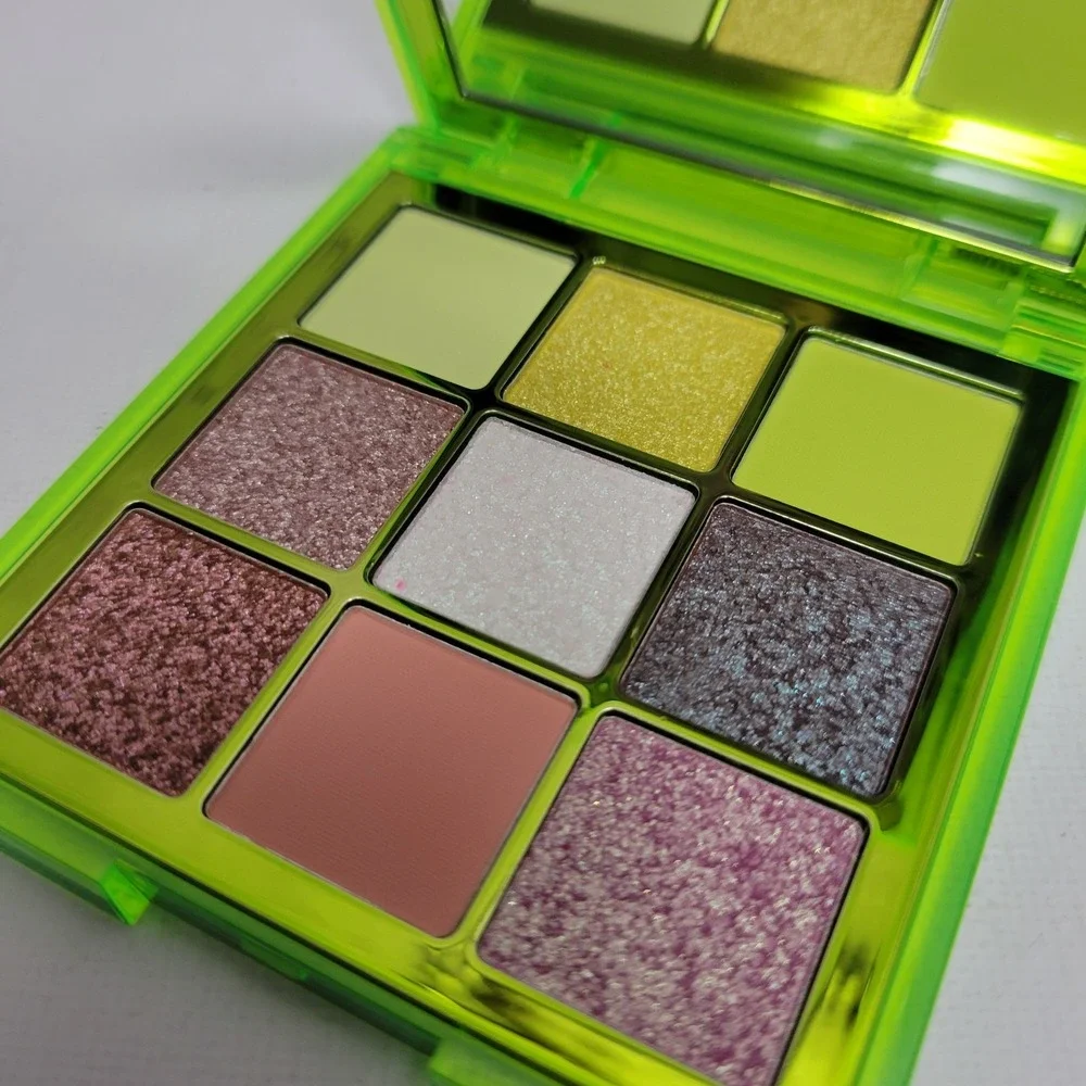 NEW No Box Huda Beauty‎ Neon Green Obsessions Eyeshadow Palette Sparkly